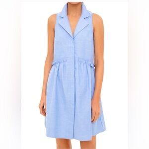 Tuckernuck Blue Sleeveless Royal Oxford Shirt Dress XS NWOT Summer Dress Preppy